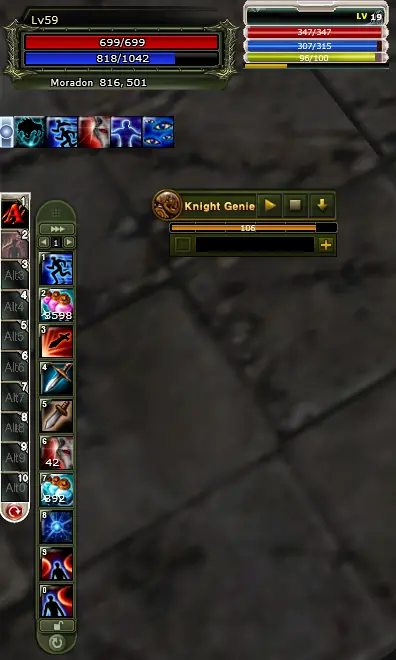 Example in-game UI layout positioning