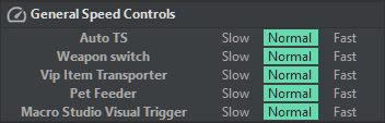 General Speed Controls interface