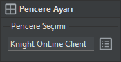 Pencere Ayarı arayüzü