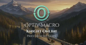 Knight Online Priest macro settings — using Auto Heal, Buff, and Restore features for solo farming.